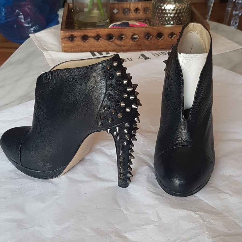 BCBG Black Studded Heel Booties
